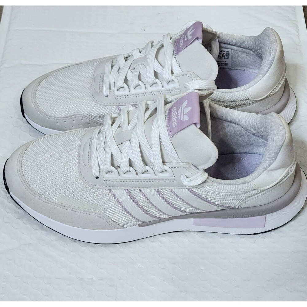 Adidas Retroset Sneakers Womens Size 9 White Purple FW4814 Shoes‎ Casual